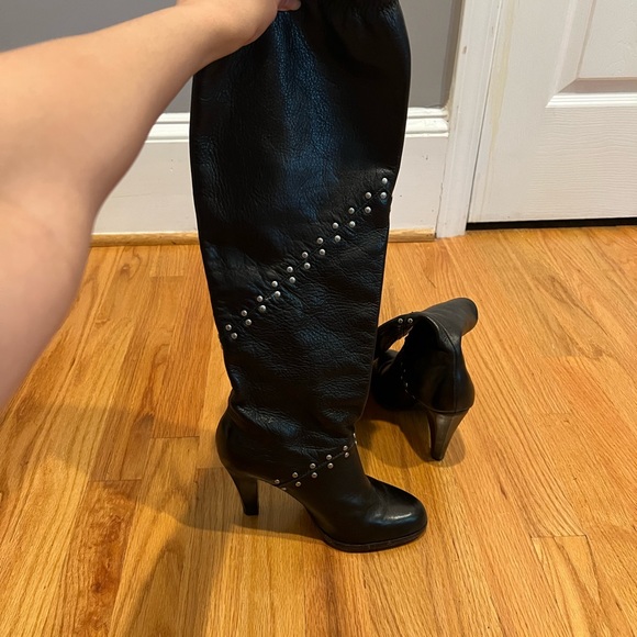 Michael Kors Knee High leather boots studded - Picture 7 of 11